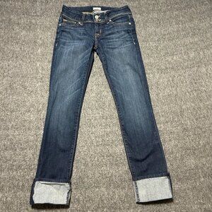 Hudson Jeans Women's Ginny Blue Denim Straight Leg Cropped Jeans